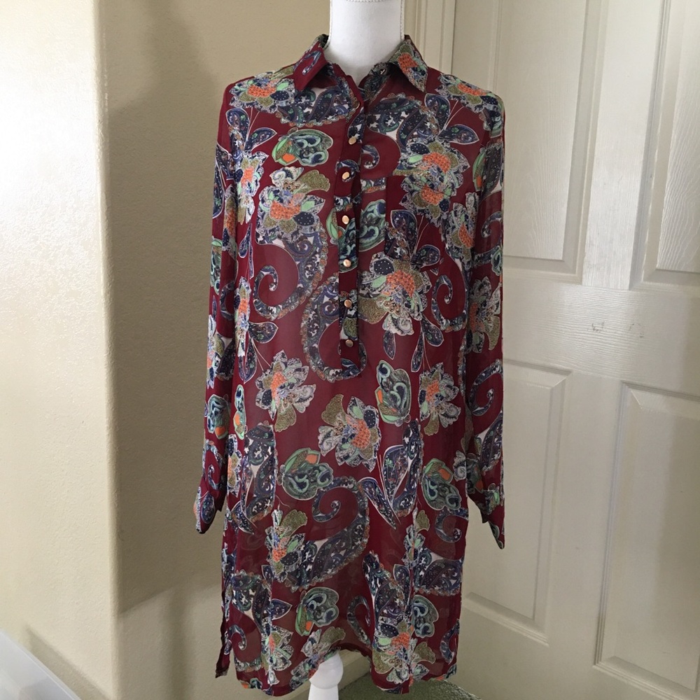 Fashion Union sheer paisley dress size medium